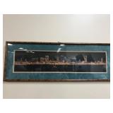 Framed City Scape Skyline N. Frasano Art Piece