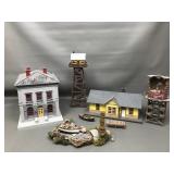 O Scale Police Station, Water Tower, Dock