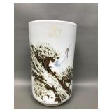 Tatung Style Porcelain Vase W Crane & Landscape