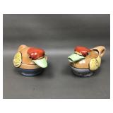 Vintage Lusterware Ceramic Bird Creamer & Sugar