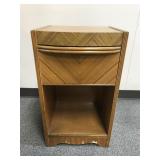 Vintage MCM Waterfall Nightstand w/ Drawer