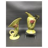 Vintage Hall Pottery Cornucopia Bud Vase & Pitcher