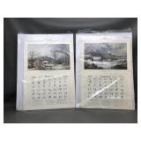 Vintage Travelers 1959 & 1963 Wall Calendars