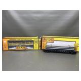 Mth O Scale Flat Car With Logs & Bulkhead Flat Car