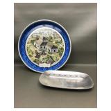 Vintage Pabst Metal Tray & Pewter Ashtray