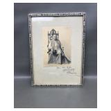 Antique Lithograph Signed By Pastor