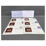 First Day of Issue covers featuring 22-karat Stamp