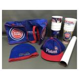 Vintage Detroit Pistons Hat, Bag, Cups & More!