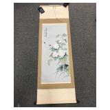 Vintage Hanging Asian Traditional Floral Scroll
