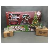 Santa's Choo Choo & Home Interiors Christmas Glass