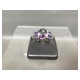 Ladies Mystic Topaz Sterling Silver Ring