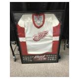 Vtg Framed Collectible Detroit Red Wings Jersey