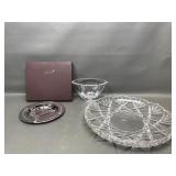 Crystal Glass And Papyrus Silver Set