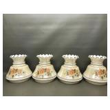 Vintage Ruffled Glass Lamp Shades