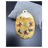 Hand Painted Mother Of Pearl Persian Polo Scene