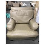 Milling Road Beige Leather Chair & Extra Cushions