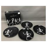 Pottery Barn Skeleton Appetizer Plates