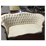 Victorian Style Tufted Sofa + Foot Stool