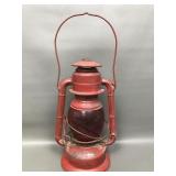 Vintage Red Kerosene Oil Railroad Lantern By Dietz