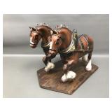 Vtg Budweiser Clydesdale Horses Decor