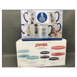 16pc Pyrex Glass Set & Mugs