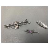 Tested Sterling Silver Trumpet, Golf Clubs, Lizard