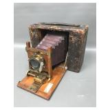 Kodak Camera Late 1800's Brass Lens & Red Bellows