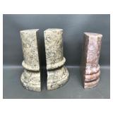 Polished Stone Bookends- Set Of 3