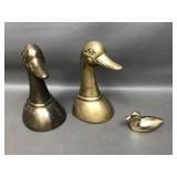 Brass Duck Bookends