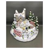 Partylite Snowbell Candle Holder Ice Skating Pond