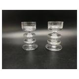 Wedgewood Sheringham Crystal Glass Candle Holders