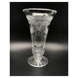 Antique Signed Varga Butterfly Crystal Vase