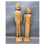Vtg Wooden Folk Art Figures Edgar Tolson Style