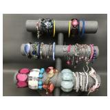 Vtg To Modern Colorful Costume Jewelry Bracelets