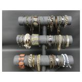 Mostly Modern Gold Tone Costume Jewelry Bracelets