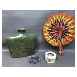Handcrafted African Ankara Print Folding Hard Fan&