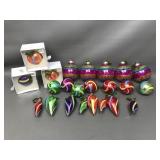 Colorful Hand Painted Glass Christmas Bulbs