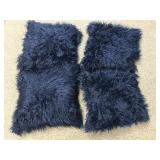 Phantoscope Faux Fur Cobalt Blue Pillows