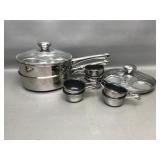 Stainless Steel Saucepans With Egg Poaching Racks
