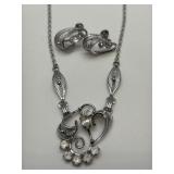 Sterling Silver Choker Necklace & Earrings