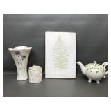 Lenox Morningside Garden Vase, Shannon Teapot &