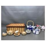 Vintage Lusterware Mini Teaset, Porcelain Teapots