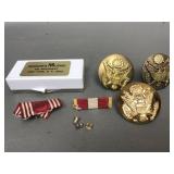 Vtg Ww2 Era Us Army Military Cap Badge/collar Disc