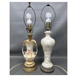 Vintage Victorian Porcelain Lamps