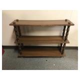 Vtg Style Spindle Wooden Bookshelf W Veneer Top