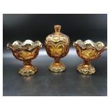 Le Smith Moon & Stars Amber Glassware