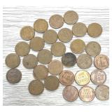 Lot of (30) Wheat Pennies One Cent