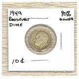 90% Silver 1949 Roosevelt Dime