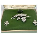 Sterling Silver Pin & Earrings