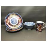 Vtg Smithsonian Instit. Imari- Style Salad Plates&